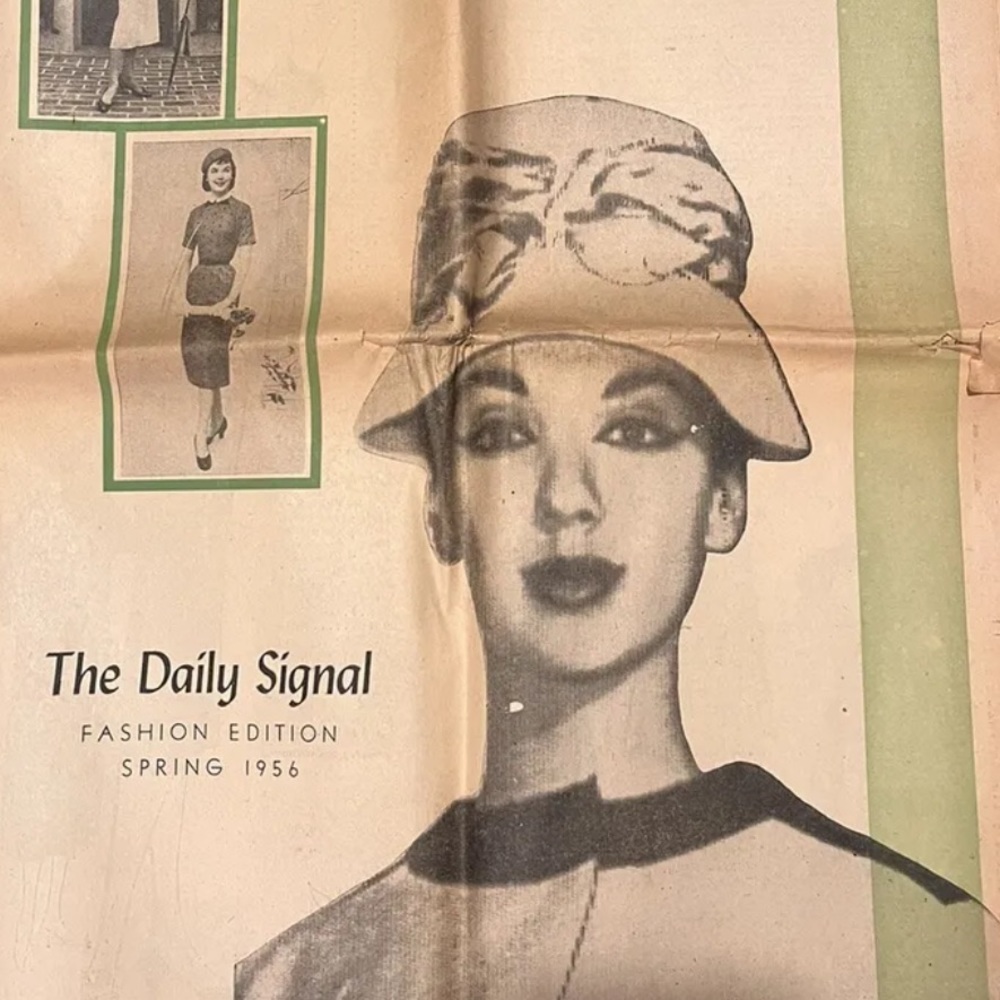 1956 The Daily Single Fashion Edition Section Newspaper.